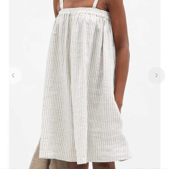 New Deiji Studios Striped Stonewashed Linen Dress, M/L - Picture 3 of 5